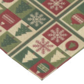 Ouderwetse, patchwork quilted look rustische Kerst Tafelkleed (Gekanteld)