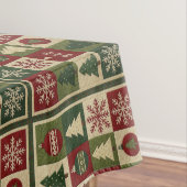 Ouderwetse, patchwork quilted look rustische Kerst Tafelkleed (Voorbeeld)