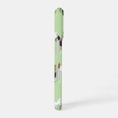 Ouderwetse patio kippen patroon op groen iPhone 16 hoesje (Rechterkant)
