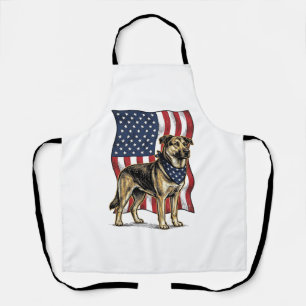 Ouderwetse Patriotische Hondenvlag Vector T-shirt  Schort