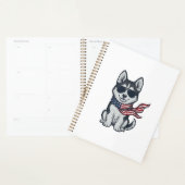 Ouderwetse Patriotische Husky Pup Vector Design_1 Planner (Display)