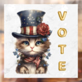 Ouderwetse Patriotische Kitten Stem Raamsticker (Vel 2)
