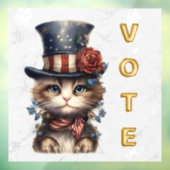 Ouderwetse Patriotische Kitten Stem Raamsticker (Vel 3)