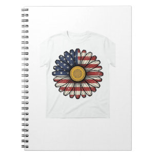 Ouderwetse Patriotische Madeliefjes Bloem Vector D Notitieboek
