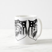 Ouderwetse patriotische Oom Sam en Amerikaanse vla Koffiemok (Voorkant rechts)