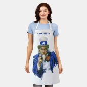 Ouderwetse patriotische Oom Sam met sterhoed en ge Schort (Gedragen)