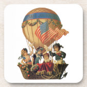 Ouderwetse Patriottisch, Kinderen in een Heet Luch Bier Onderzetter (Voorkant)