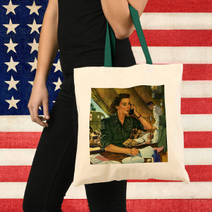 Ouderwetse Patriottisch, Verpleegster op Telefoon Tote Bag
