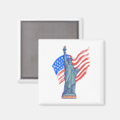 Ouderwetse patriottische 4 juli-design magneet (Voorkant / Achterkant)