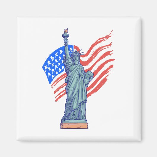 Ouderwetse patriottische 4 juli-design magneet (Voorkant)
