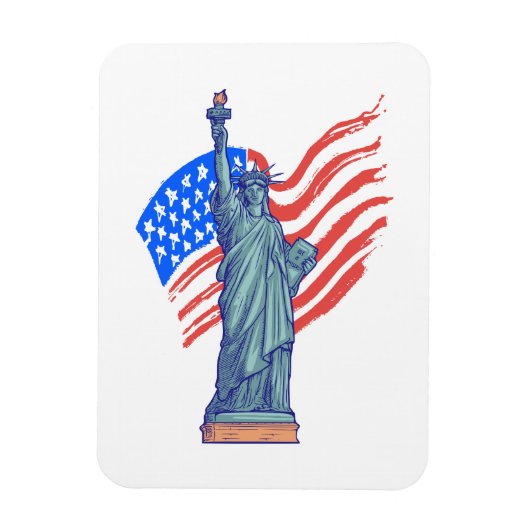 Ouderwetse patriottische 4 juli-design magneet (Verticaal)