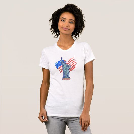 Ouderwetse patriottische 4 juli-design t-shirt (Voorkant volledig)