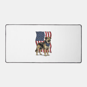 Ouderwetse Patriottische Hond Vlag Vector T-shirt Bureaumat
