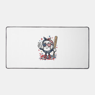 Ouderwetse Patriottische Honkbal Mascotte T-shirt  Bureaumat