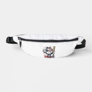 Ouderwetse Patriottische Honkbal Mascotte T-Shirt Heuptasje