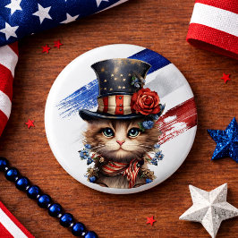 Ouderwetse Patriottische Kitten Ronde Button 3,2 Cm