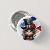Ouderwetse Patriottische Kitten Ronde Button 3,2 Cm (Voorkant /achterkant)