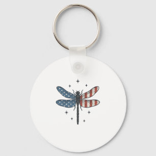Ouderwetse Patriottische Libelle Vector T-shirt On Sleutelhanger