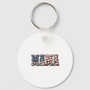 Ouderwetse patriottische mama-lettering shirt ontw sleutelhanger