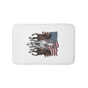 Ouderwetse Patriottische Rennende Paarden Vector D Badmat