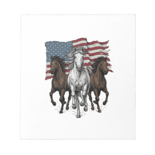 Ouderwetse Patriottische Rennende Paarden Vector D Notitieblok