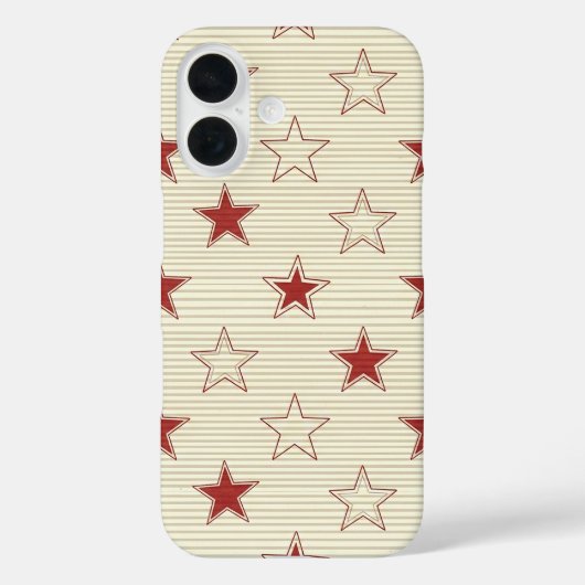 Ouderwetse Patriottische Rode en Witte Sterren Naa Case-Mate iPhone Case (Achterkant)