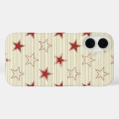 Ouderwetse Patriottische Rode en Witte Sterren Naa Case-Mate iPhone Case (Achterkant (horizontaal))