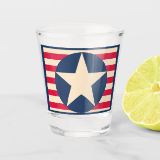 Ouderwetse patriottische sterren en strepen  shot glas