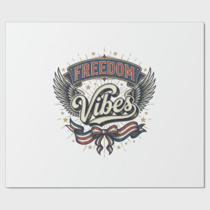 Ouderwetse Patriottische T-Shirt Ontwerp Met Vrijh Cadeaupapier