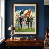 Ouderwetse Patriottische, Trotse Militaire Helden Poster
