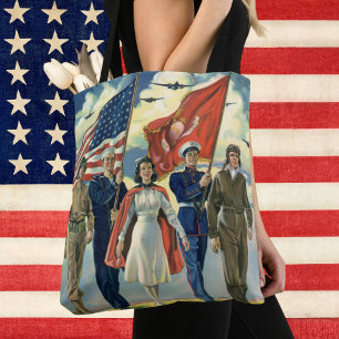 Ouderwetse Patriottische, Trotse Militaire Helden Tote Bag