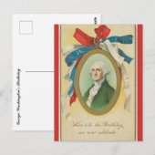 Ouderwetse Patriottische Verjaardag van George Was Briefkaart (Voorkant / Achterkant)