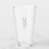 Ouderwetse Patriottische Vredesteken Hand Vector D Glas (Achterkant)