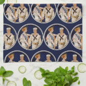 Ouderwetse patriottisme, Lady Liberty met marineze Theedoek (Gevouwen)