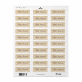 Ouderwetse perkament kalligrafie script adres etiket (Full Sheet)