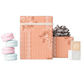 Ouderwetse perzik kant vervaagde rozen cadeaupapier