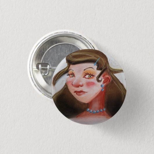 ouderwetse pin-up Girl 1950 Ronde Button 3,2 Cm (Voorkant /achterkant)