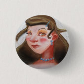ouderwetse pin-up Girl 1950  Ronde Button 3,2 Cm (Voorkant)