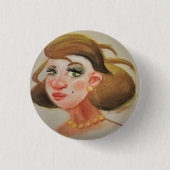 ouderwetse pin-up Girl 1950  Ronde Button 3,2 Cm (Voorkant)