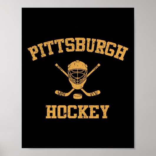 Ouderwetse Pittsburgh-hockey Poster (Voorkant)