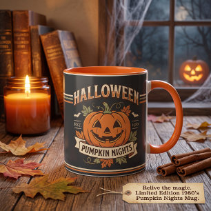 Ouderwetse Pumpkin Nights Retro Halloween Mok