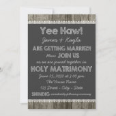 Ouderwetse Redneck Country Chalkboard bruiloft Kaart (Voorkant)