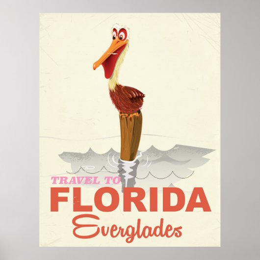 Ouderwetse reisposter van Florida everglades Poster (Voorkant)