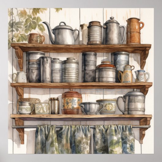 Ouderwetse Retro Afbeelding van een Landelijke Keu Poster (Voorkant)