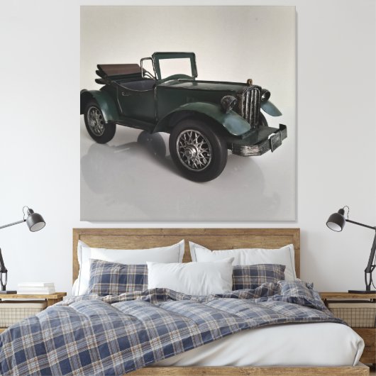 Ouderwetse retro cabriolet canvas afdruk (Insitu (Slaapkamer))