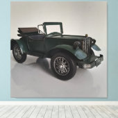 Ouderwetse retro cabriolet canvas afdruk (Insitu (Houten vloer))