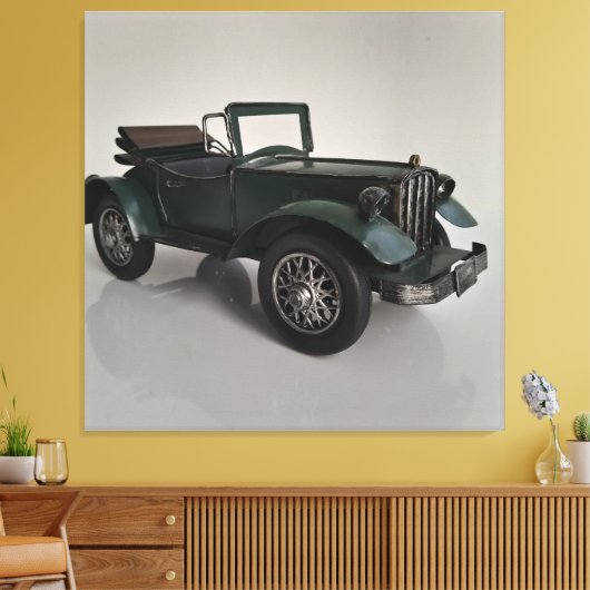 Ouderwetse retro cabriolet canvas afdruk (Insitu (Woonkamer))