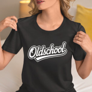Ouderwetse Retro Schrift T-shirt