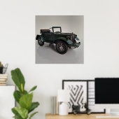 Ouderwetse retro-stijl cabriolet auto poster (Thuiskantoor)