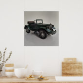 Ouderwetse retro-stijl cabriolet auto poster (Keuken)